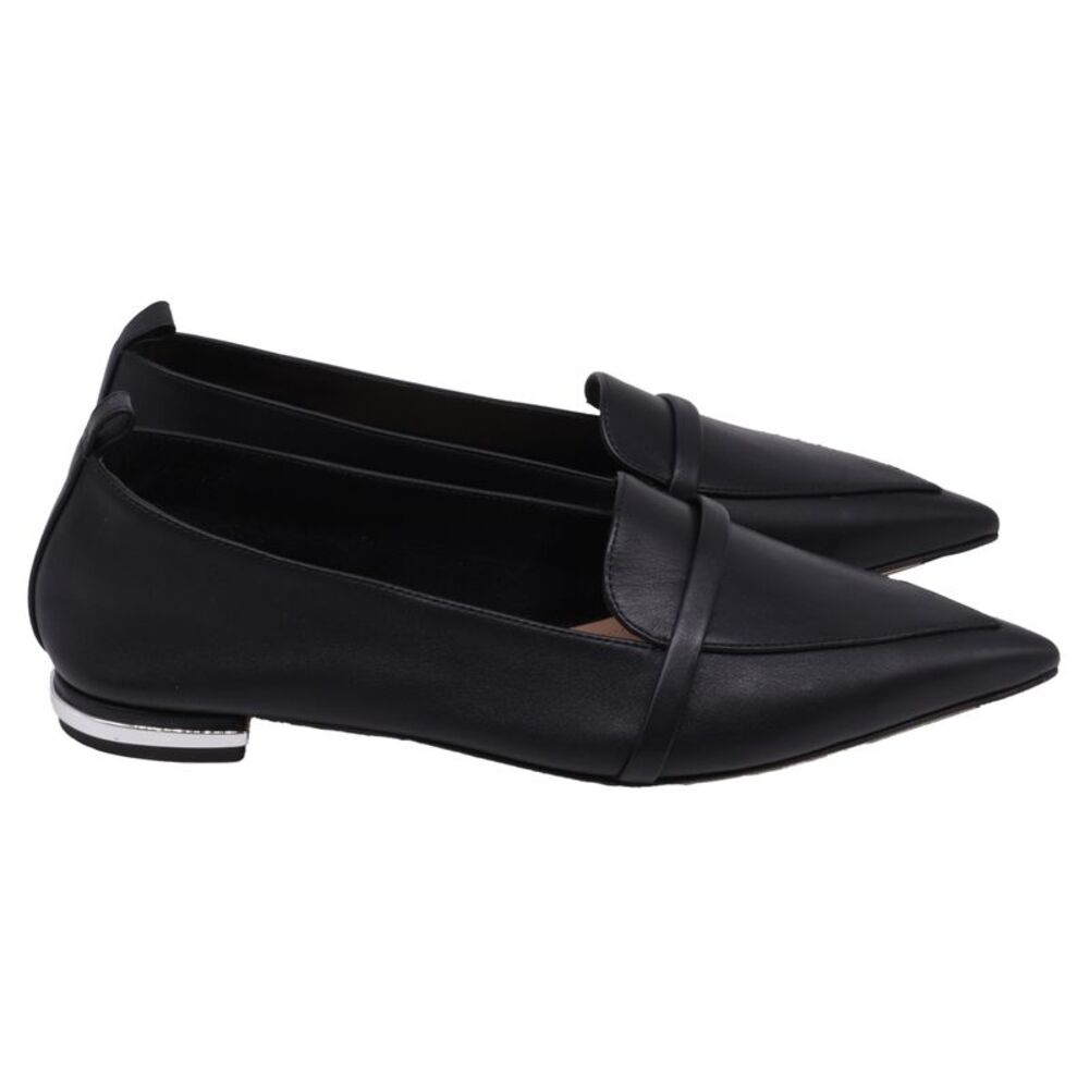 Malone Souliers Dora Pointed-Toe Loafers in Black Leather